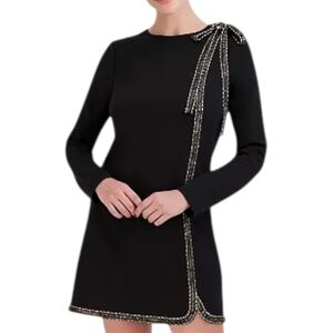 Laundry by Shelli Segal Braid Trim Shoulder Bow Dress Size‎ 0